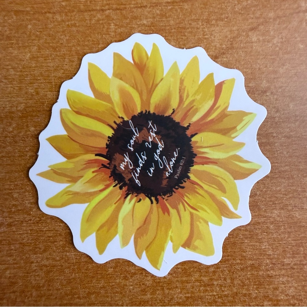 Sunflower Sticker with Inspirational Quote‎